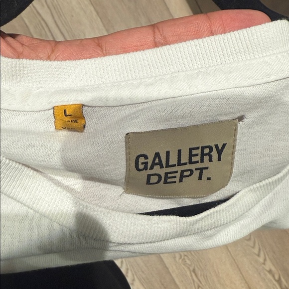 Gallery Dept White Tee with Black Logo - Picture 2 of 4